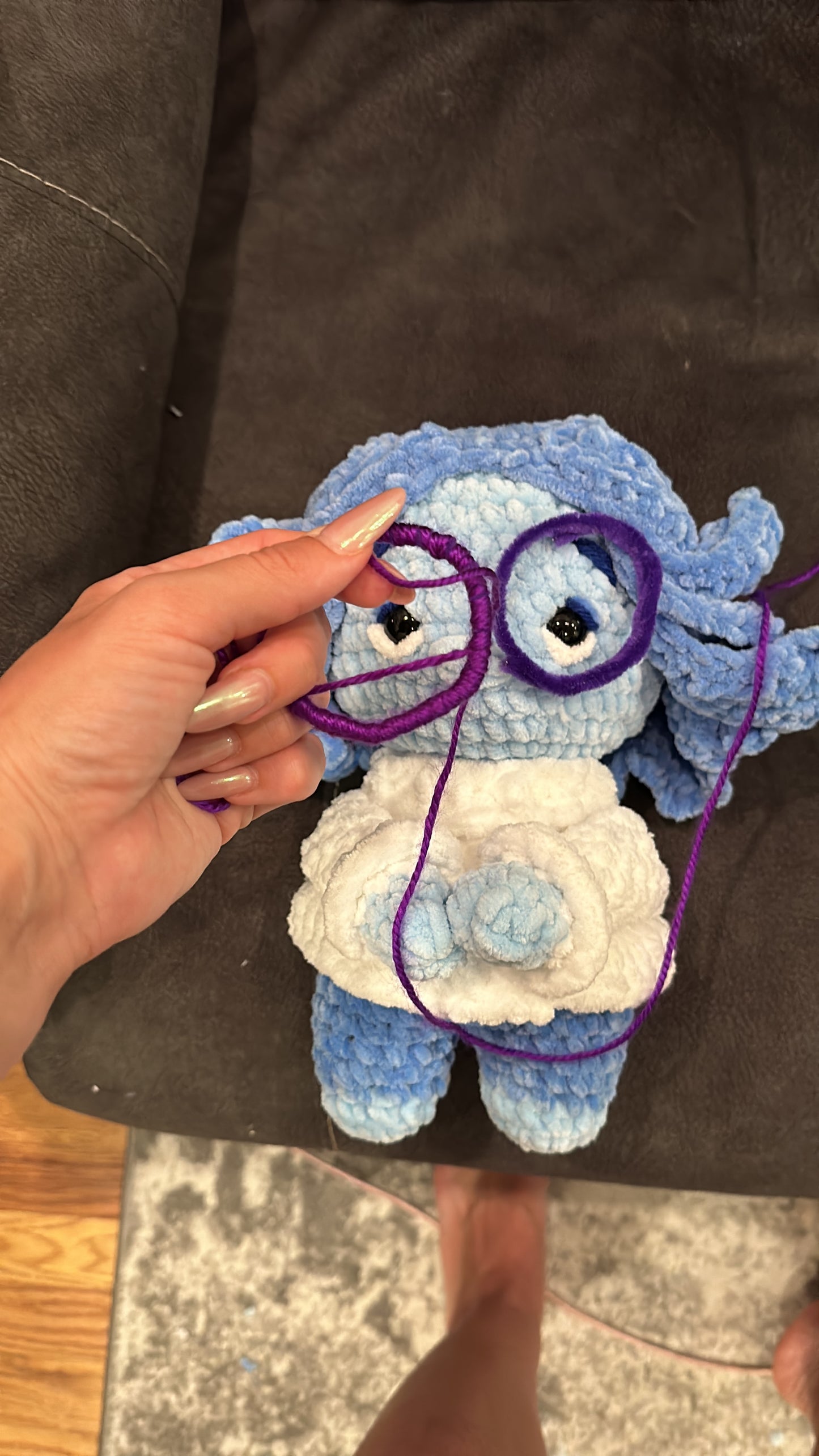 Sadness | For sale | Birthday gift | Valentine gift | Baby toys | Room decor | Crochet animal | Amigurumi | Inside out