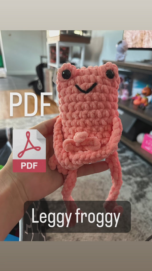 PDF-PATTERN Leggy froggy | For sale | Birthday gift | Valentine gift | Toys | Room decor | Crochet animal | Amigurumi |Gift for kids |Pattern | gift